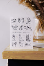 Load image into Gallery viewer, 12 Dogs of Christmas Letterpress Christmas Card
