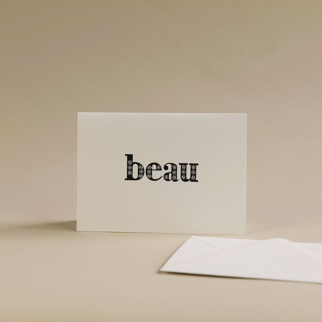 Beau Letterpress Greetings Card