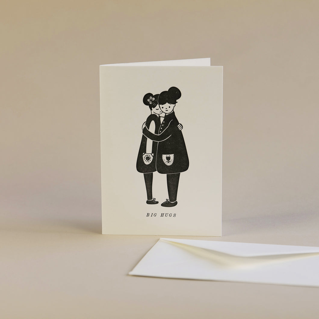 Big Hugs Letterpress Greetings Card