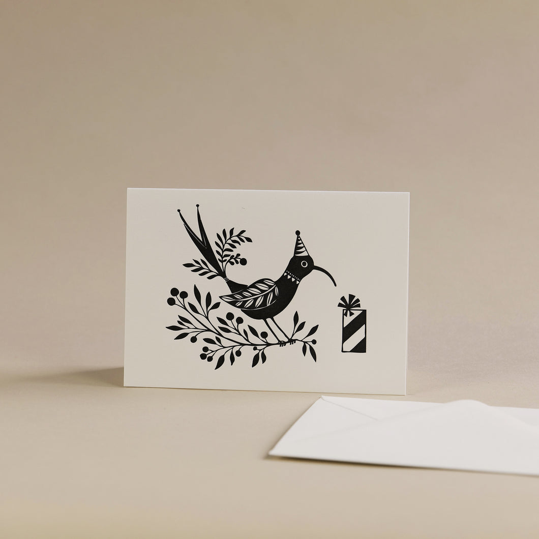 Birthday Bird Letterpress Greetings Card