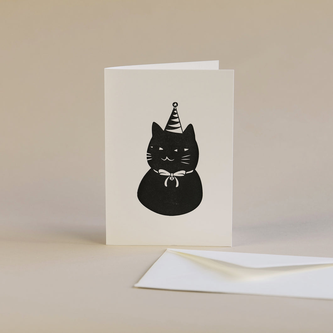 Birthday Cat Letterpress Greetings Card