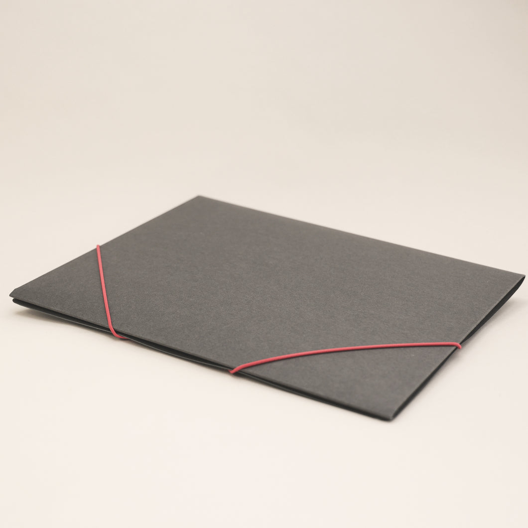 A4 Card Folder / Document Wallet - Charcoal Grey / Red