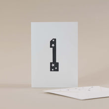 Load image into Gallery viewer, Letterpress 1st (1) Birthday Greetings Card
