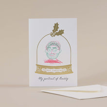 Load image into Gallery viewer, Letterpress Snow Globe (Draw on me) Daddy Christmas Card
