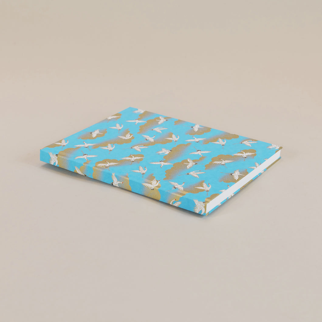 Japanese Paper Notebook - Cranes Blue