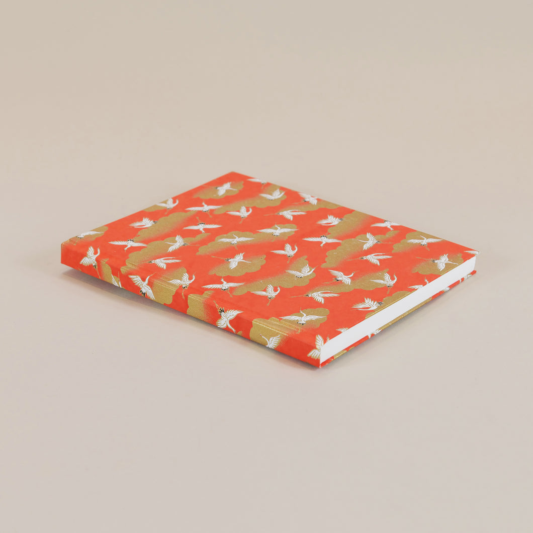 Japanese Paper Notebook - Cranes Red