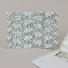 Load image into Gallery viewer, Block Printed Elephant Card with Envelope - Grey
