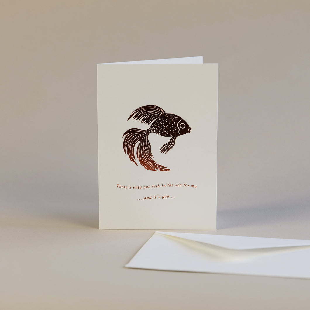 Fish In The Sea Foil Greetings Card