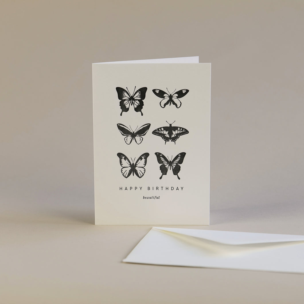 Happy Birthday Beautiful Letterpress Greetings Card