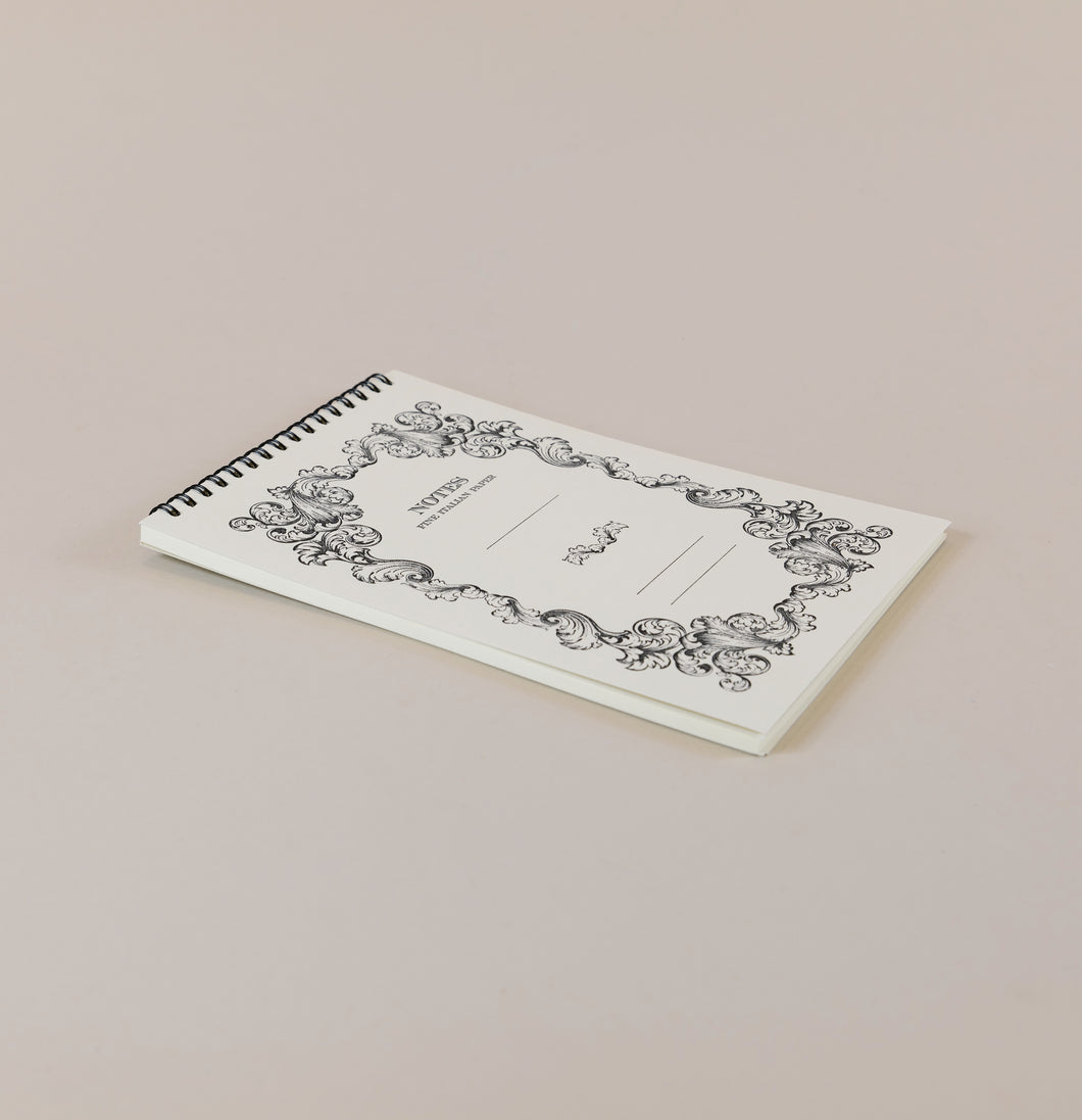 Letterpress Printed Wire Bound A5 Notepad - Ivory