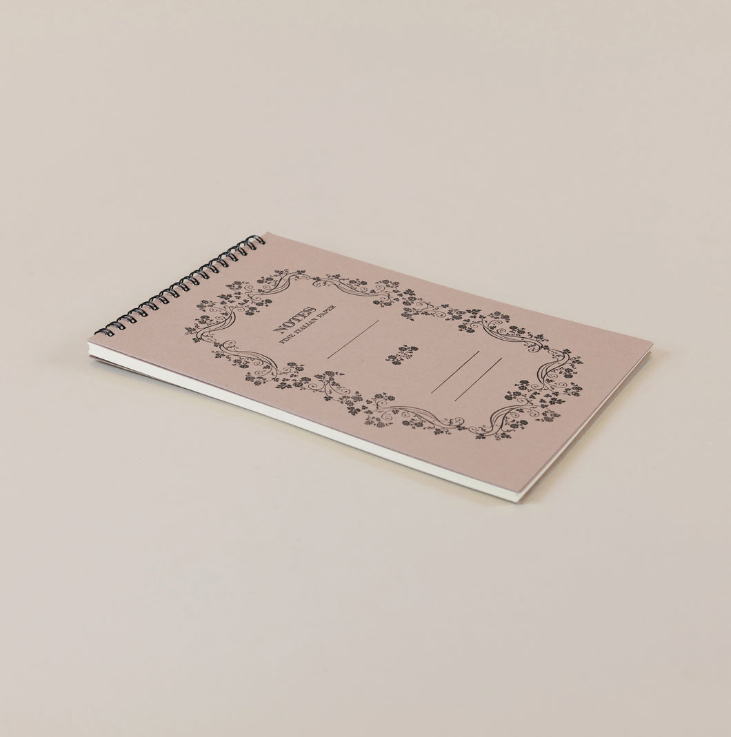 Letterpress Printed Wire Bound A5 Notepad - Brown