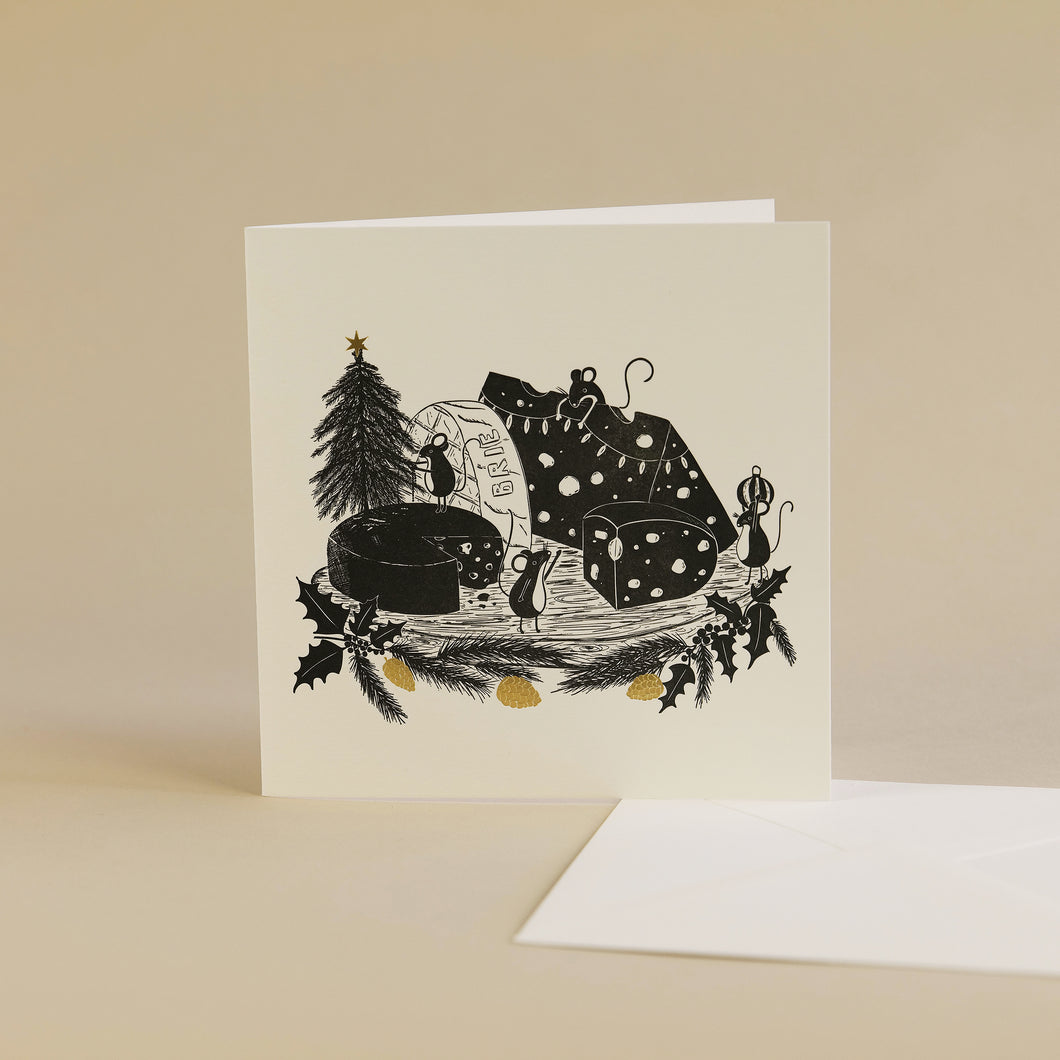 Mice Feast Letterpress and Hot Foil Christmas Card