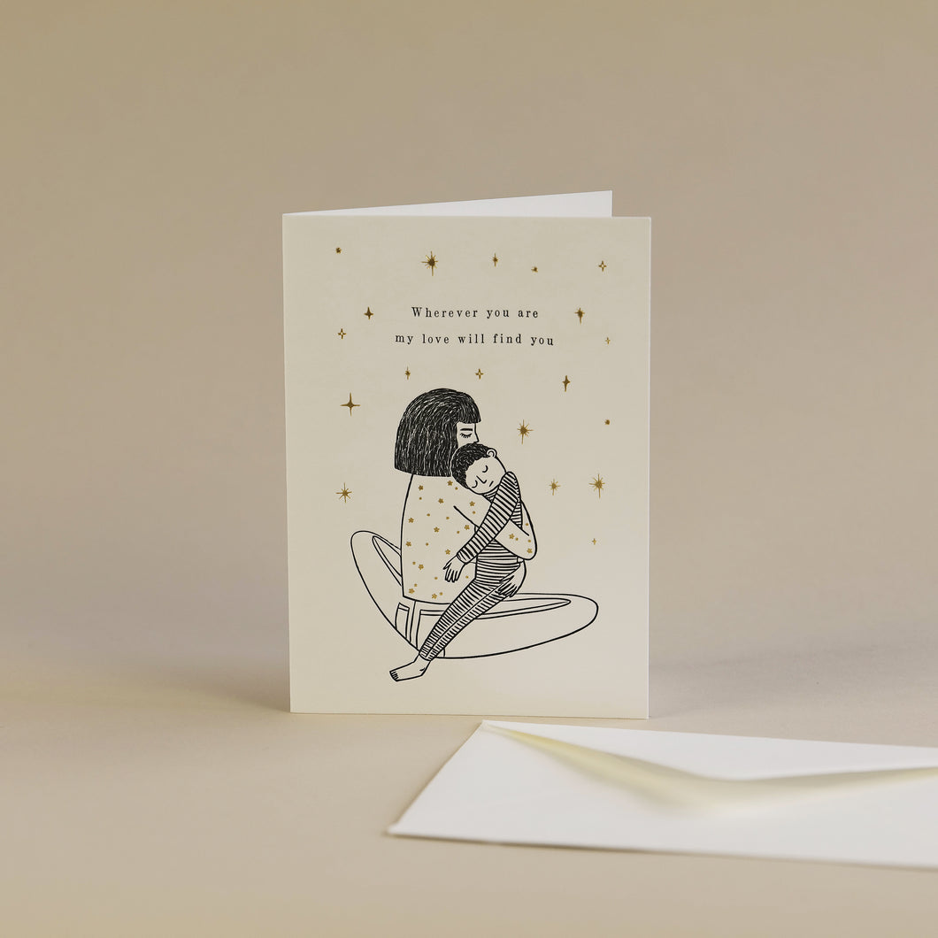 Wherever You Are (Boy) Letterpress + Foil Greetings Card