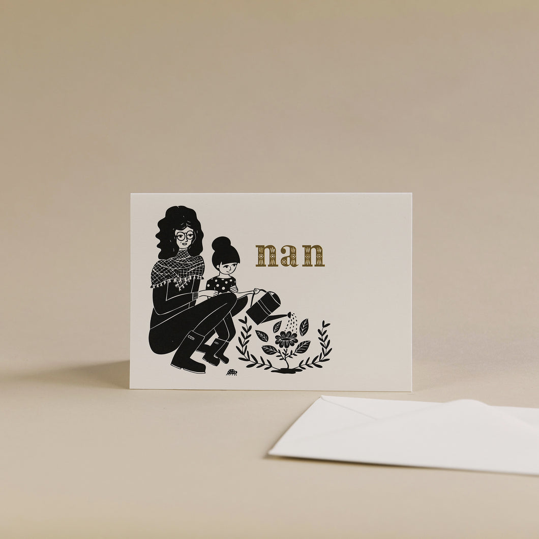 Nan Letterpress + Foil Greetings Card