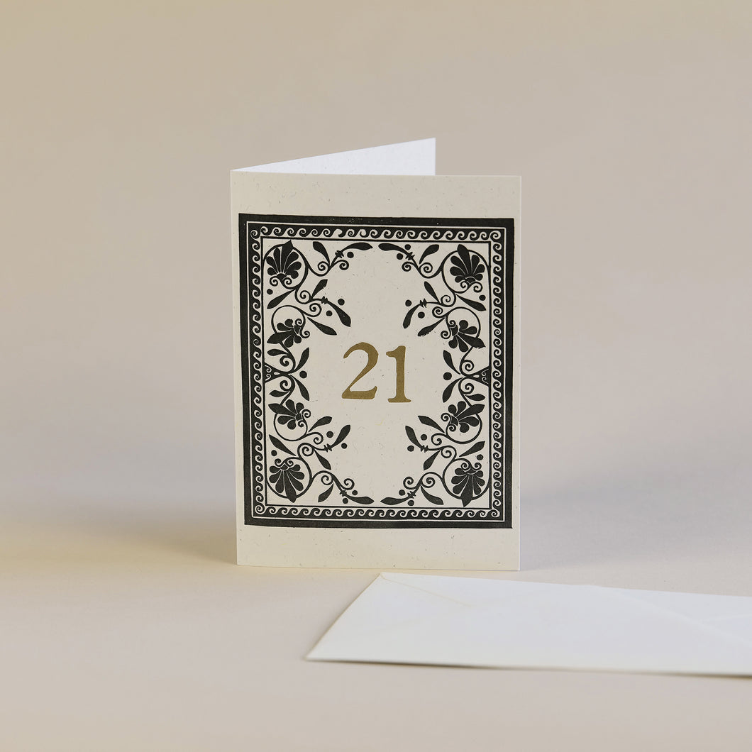 21 Letterpress Greetings Card