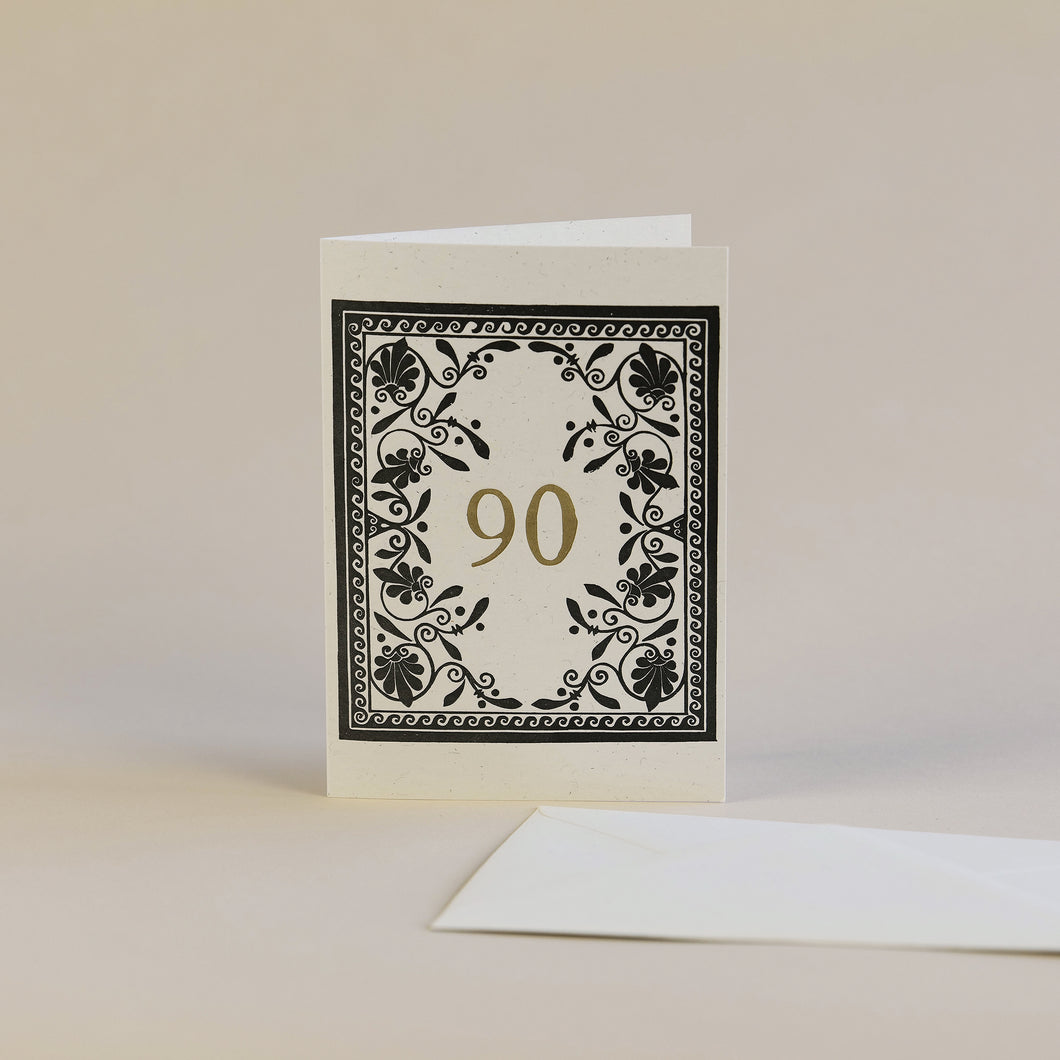90 Letterpress Greetings Card