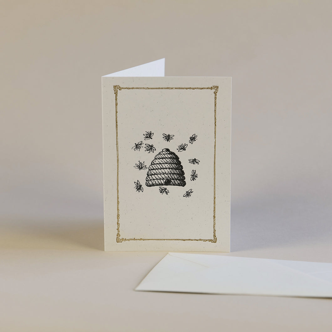 Beehive Letterpress Greetings Card