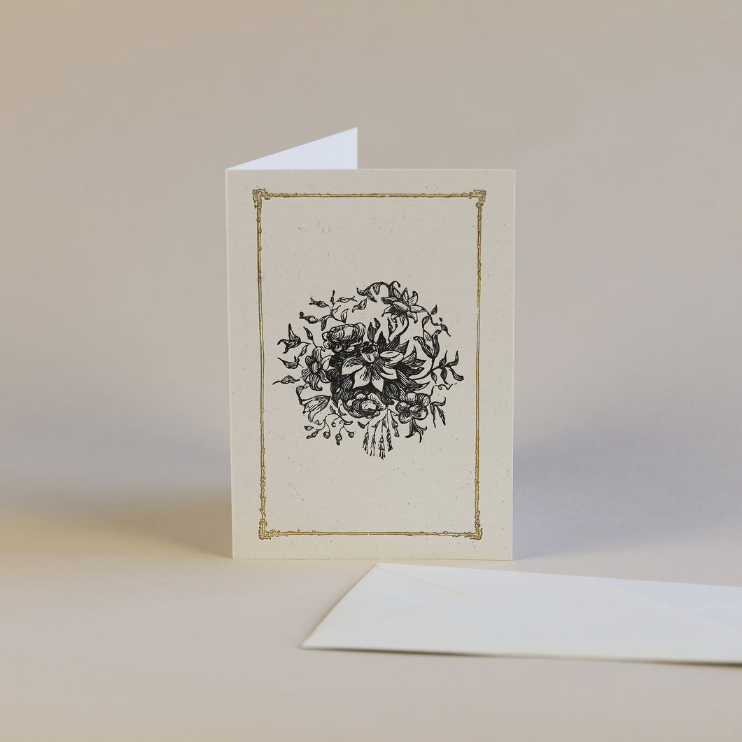 Bouquet Letterpress Greetings Card