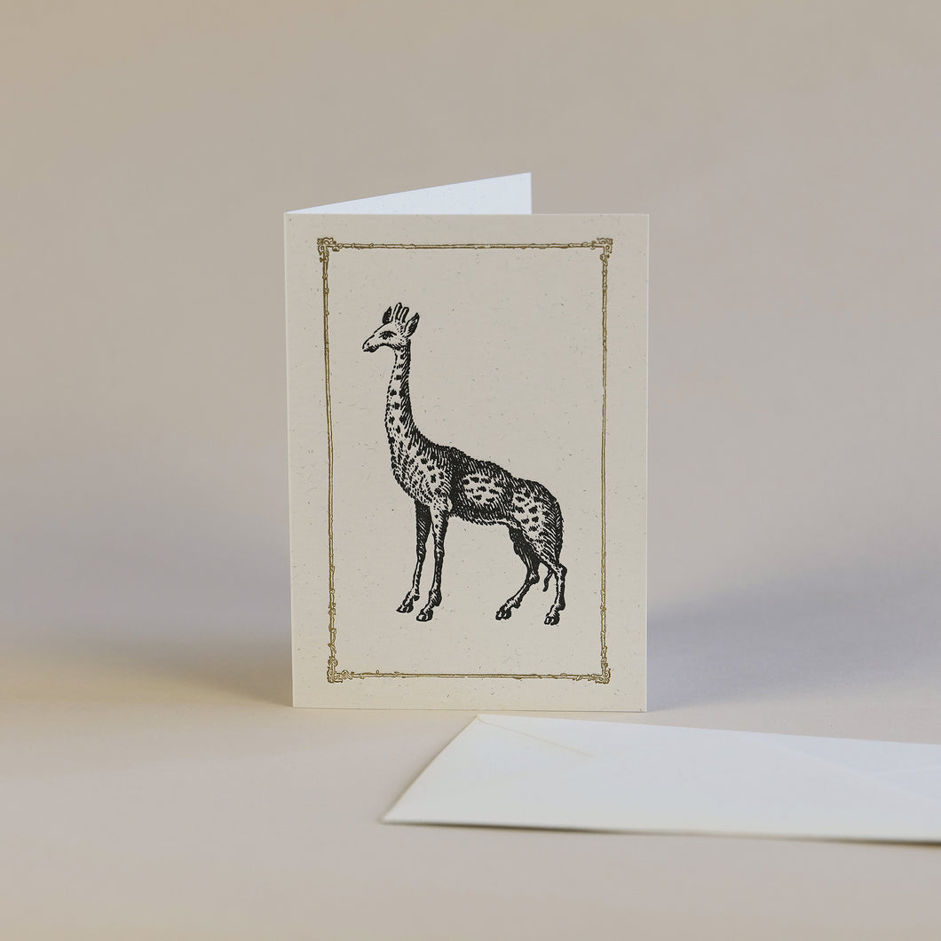 Giraffe Letterpress Greetings Card
