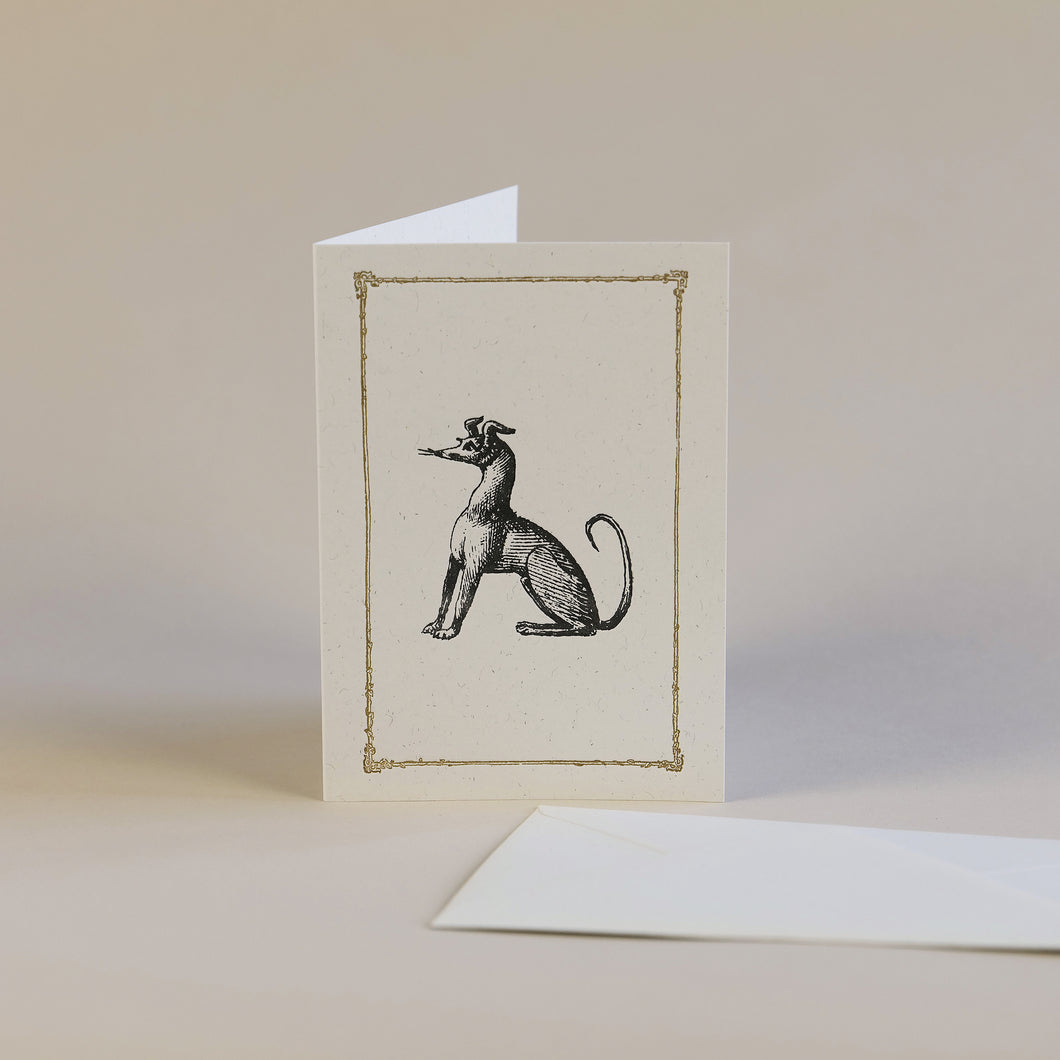 Whippet Letterpress Greetings Card