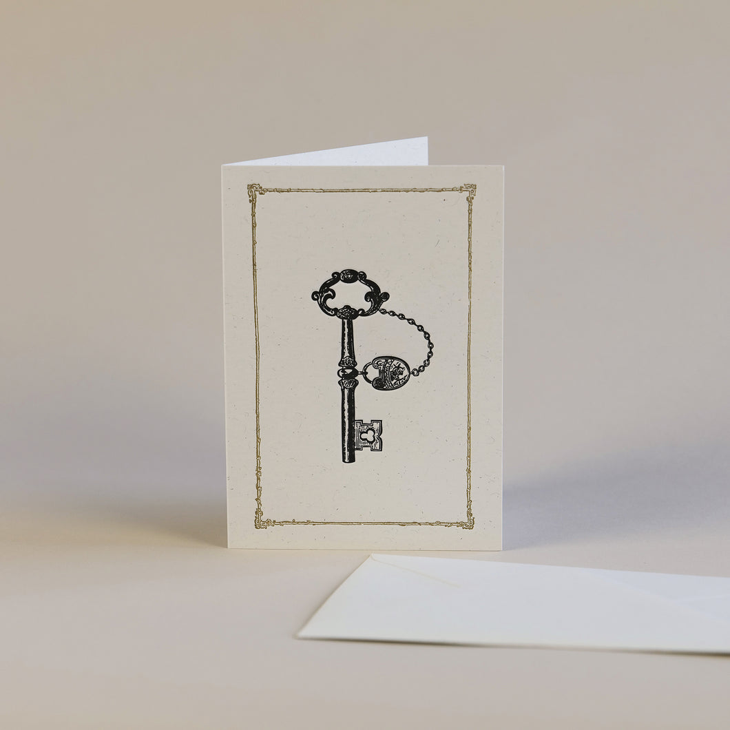 Key New Home Letterpress Greetings Card