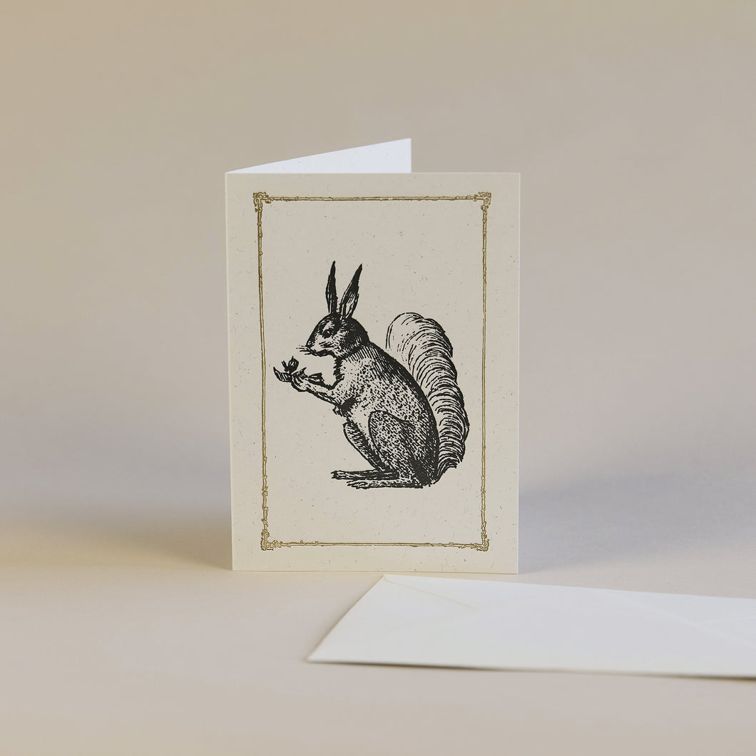 Squirrel Letterpress Greetings Card