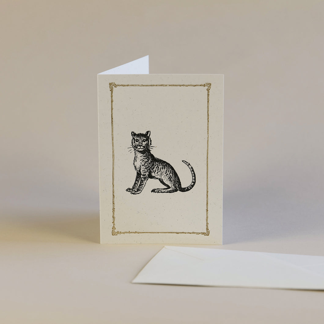 Cat Letterpress Greetings Card