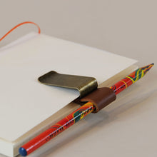 Load image into Gallery viewer, Leather / Metal Notebook / Pen Clips
