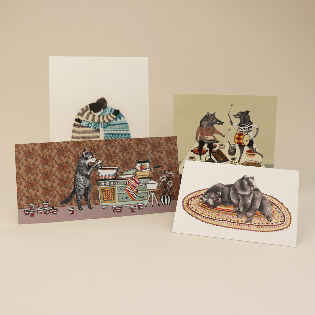 Set of 4 Liekeland Postcards by Artist Lieke van der Vorst