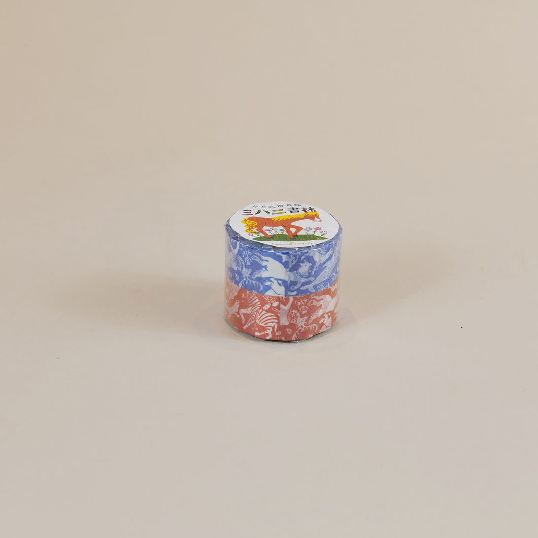 Washi Tape Set - Blue/Red Animals