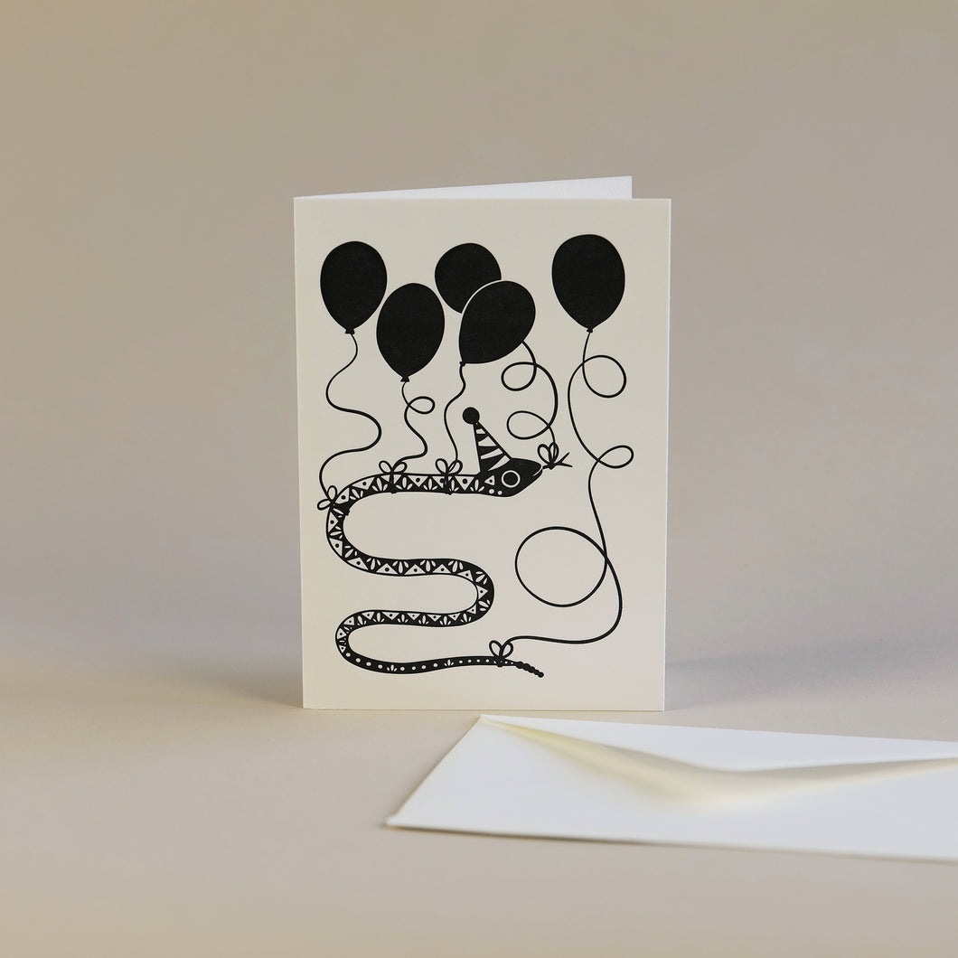 Snakey Birthday Letterpress Greetings Card