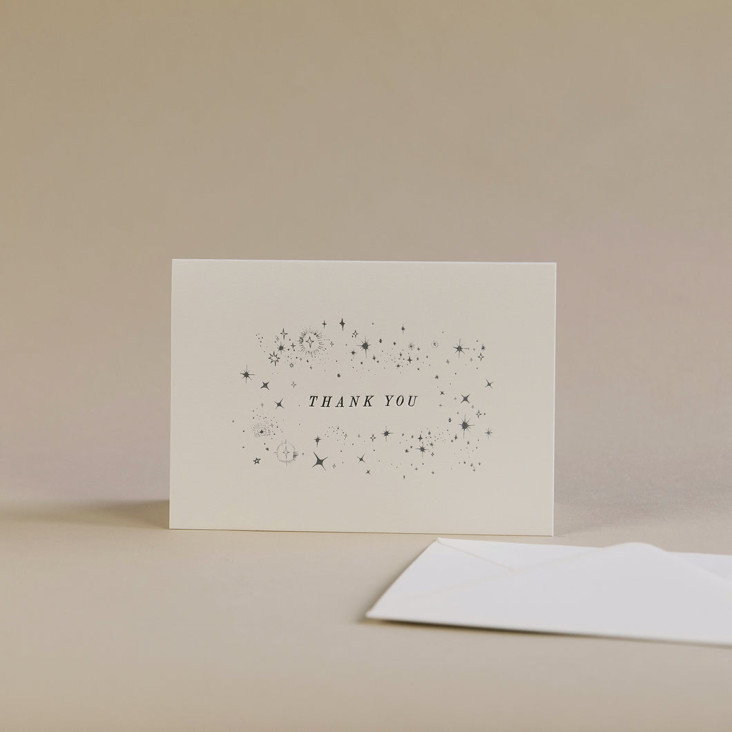 Starry Thank You Letterpress and Hot Foil Greetings Card