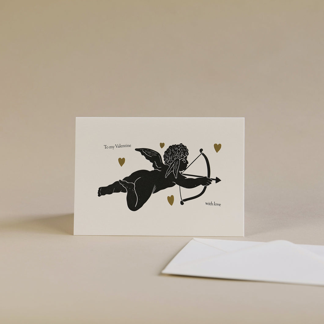 Valentines Cupid Letterpress + Foil Greetings Card