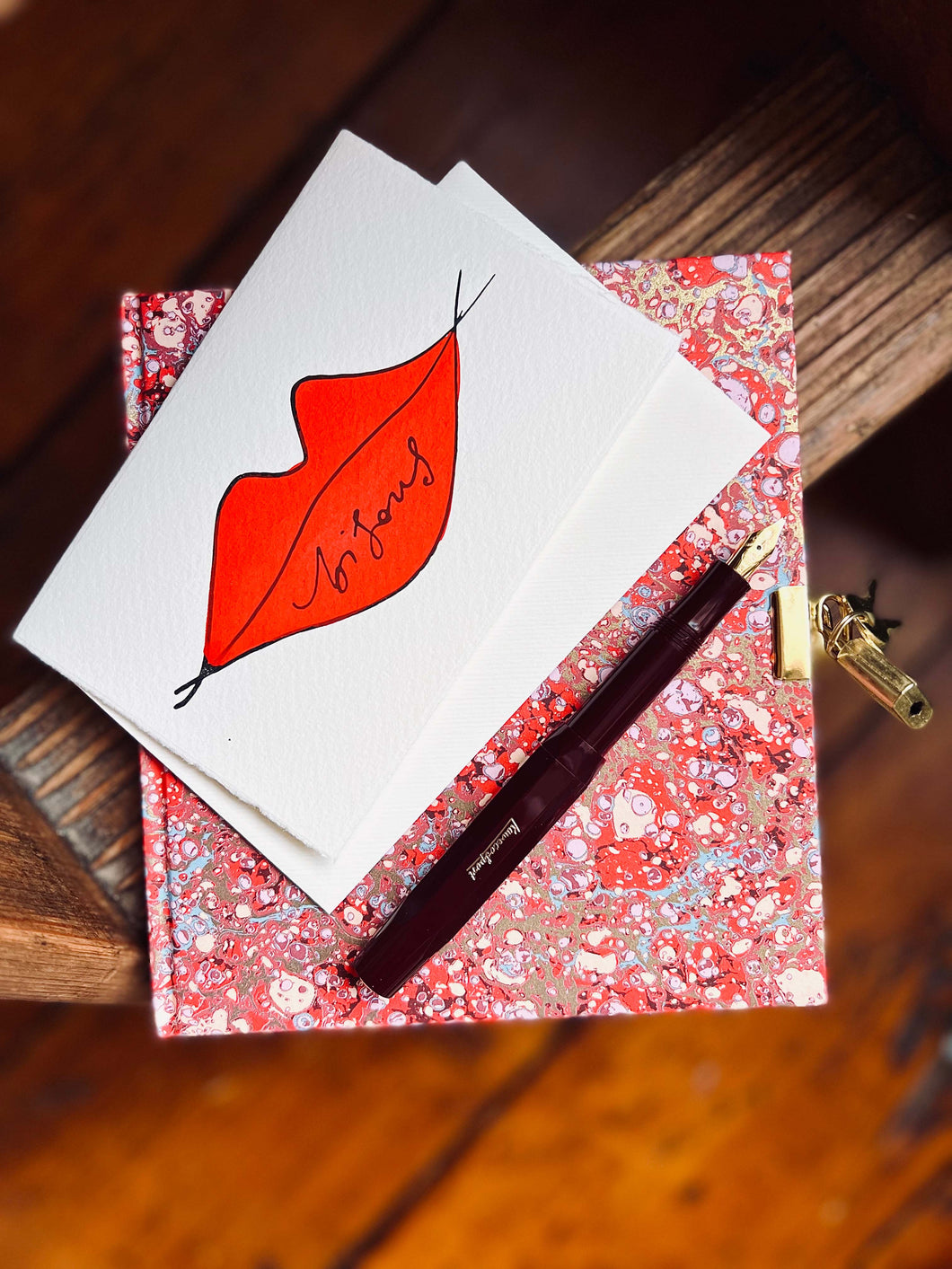 Valentines Stationery Gift Set Red