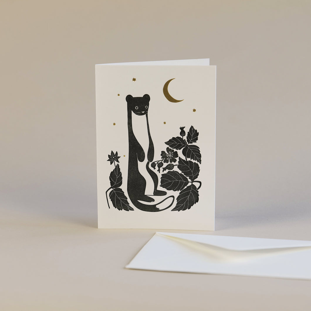 Weasel Letterpress and Hot Foil Greetings Card